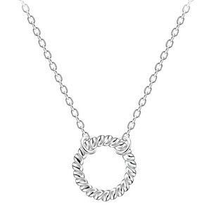 Sterling Silver Twisted Circle Necklace